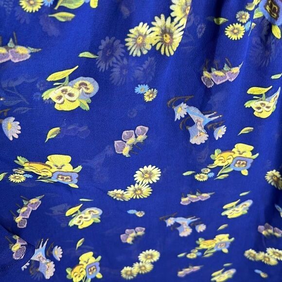 Disney Alice in Wonderland Rabbit Hole Blue Floral Sheer Duster Medium - Picture 4 of 8